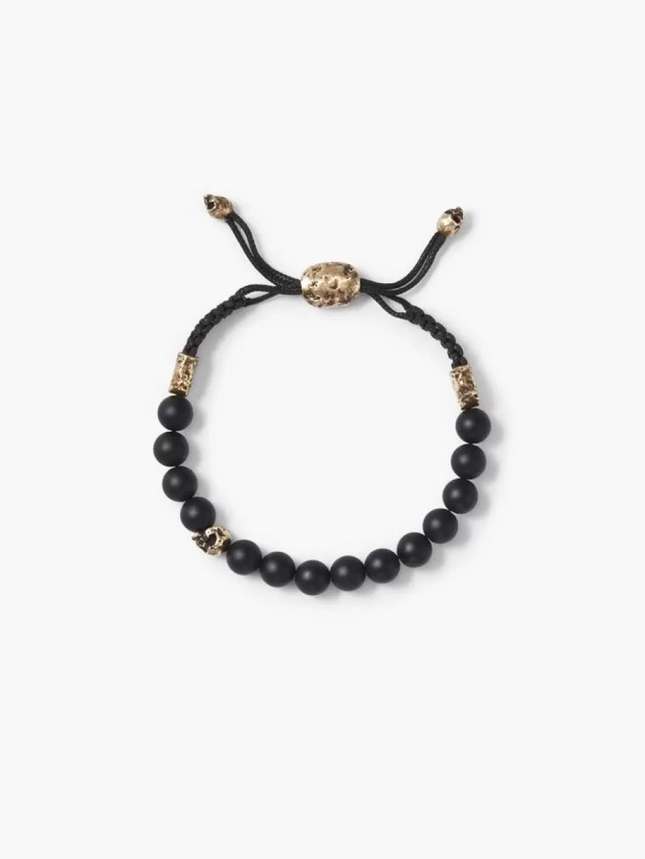 John Varvatos 8MM BRASS SKULL WITH COLOR BEADS BLACK Hot