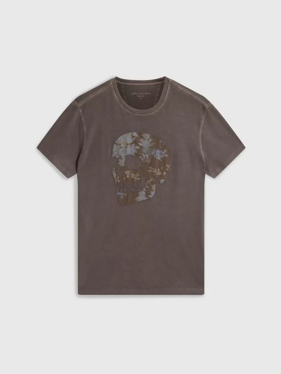 John Varvatos APPLIQUE SKULL TEE DRILL OLIVE Sale