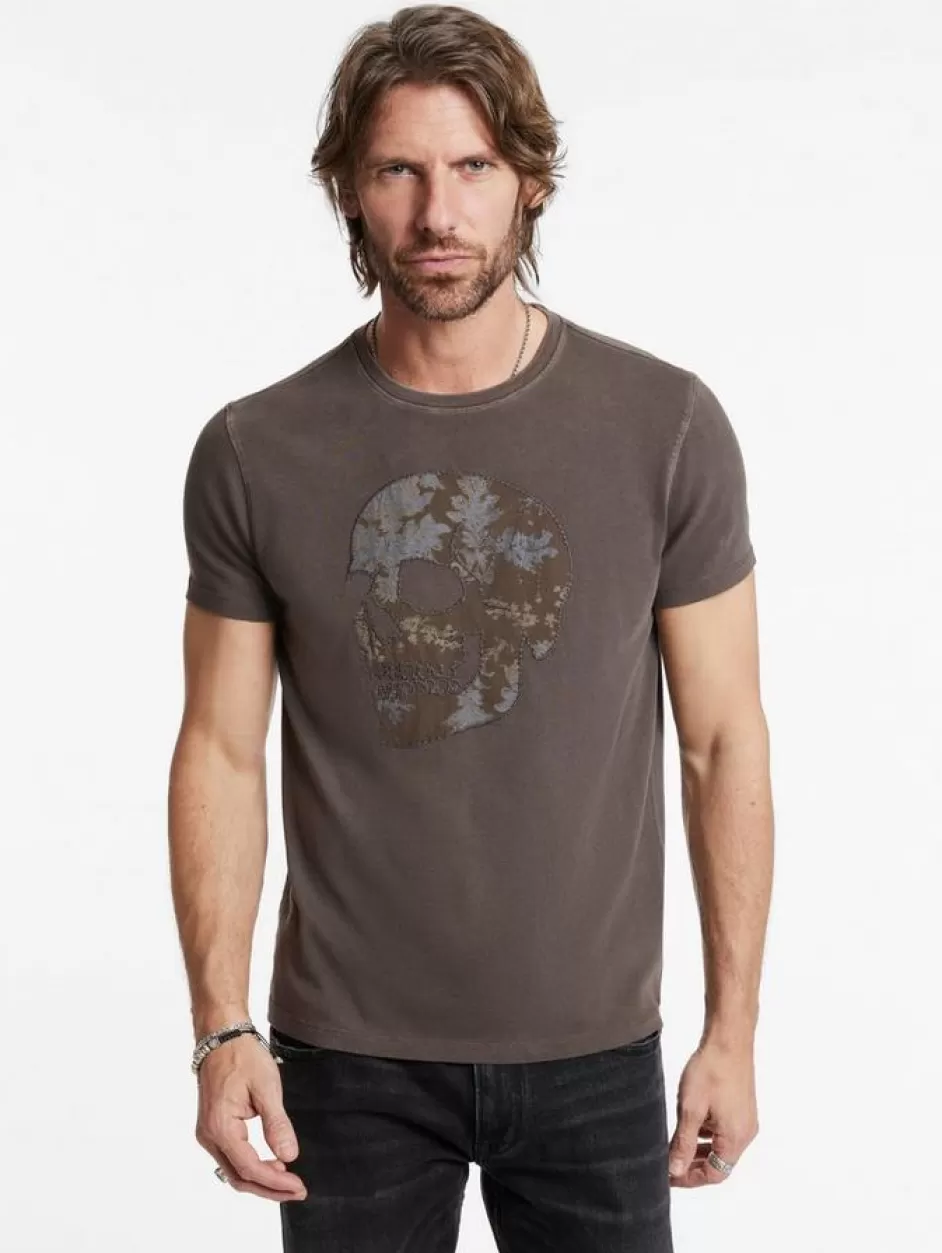 John Varvatos APPLIQUE SKULL TEE DRILL OLIVE Sale