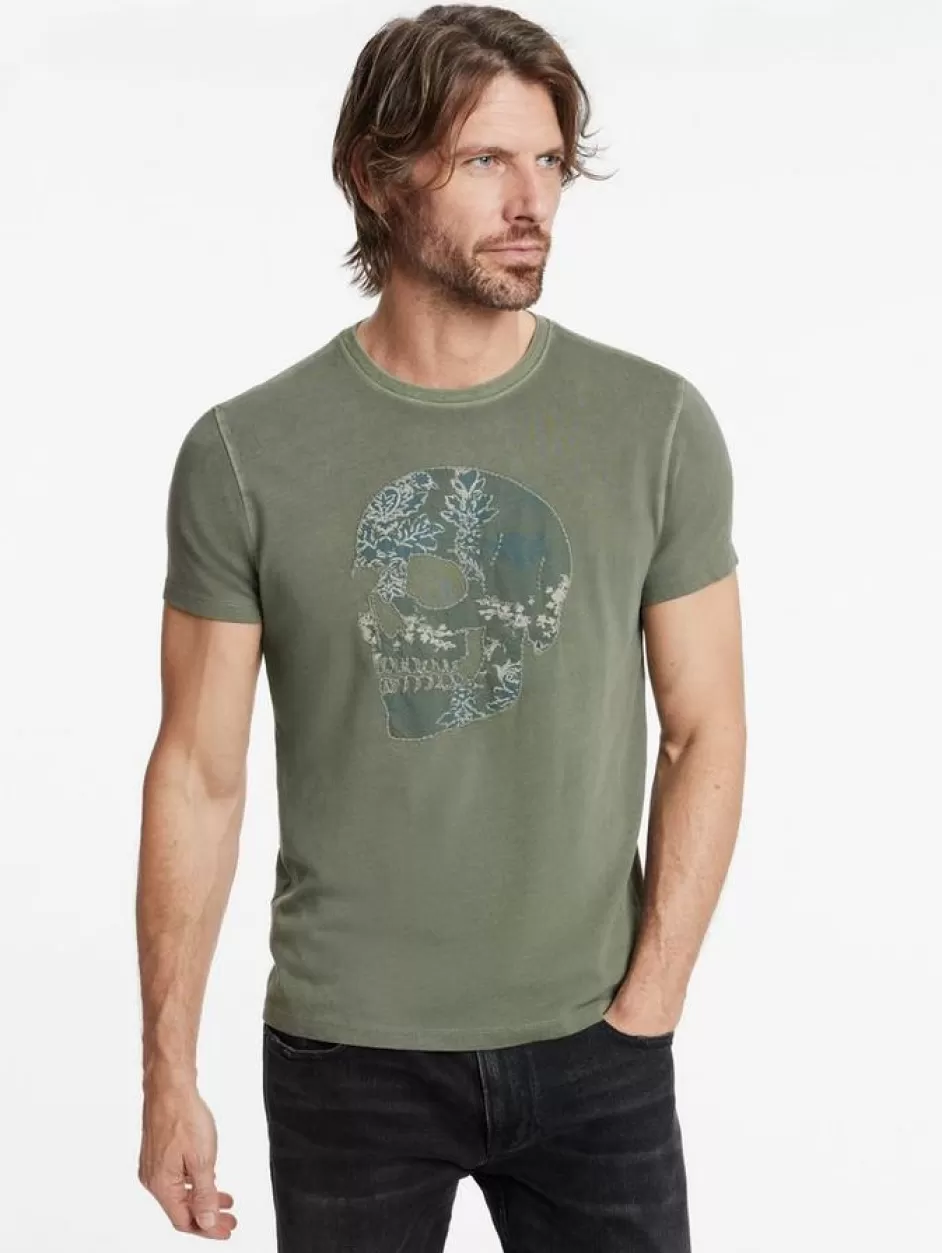 John Varvatos APPLIQUE SKULL TEE DRILL OLIVE Sale