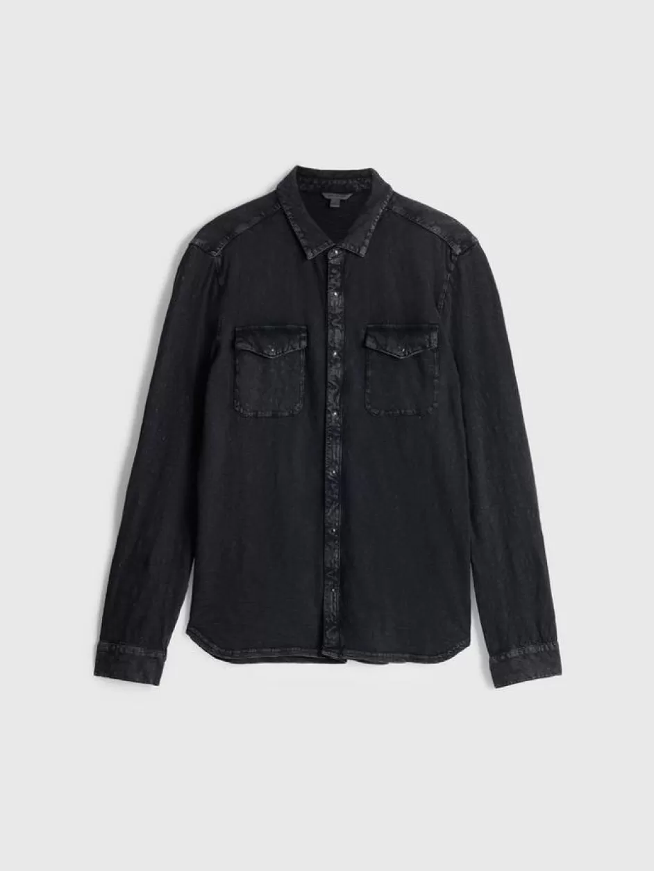 John Varvatos ARVON WESTERN SHIRT CHARCOAL Sale