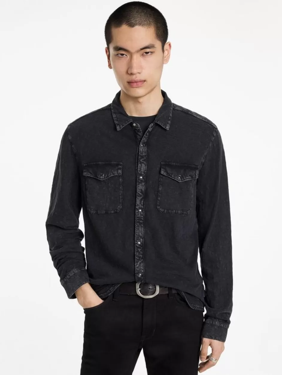 John Varvatos ARVON WESTERN SHIRT CHARCOAL Sale