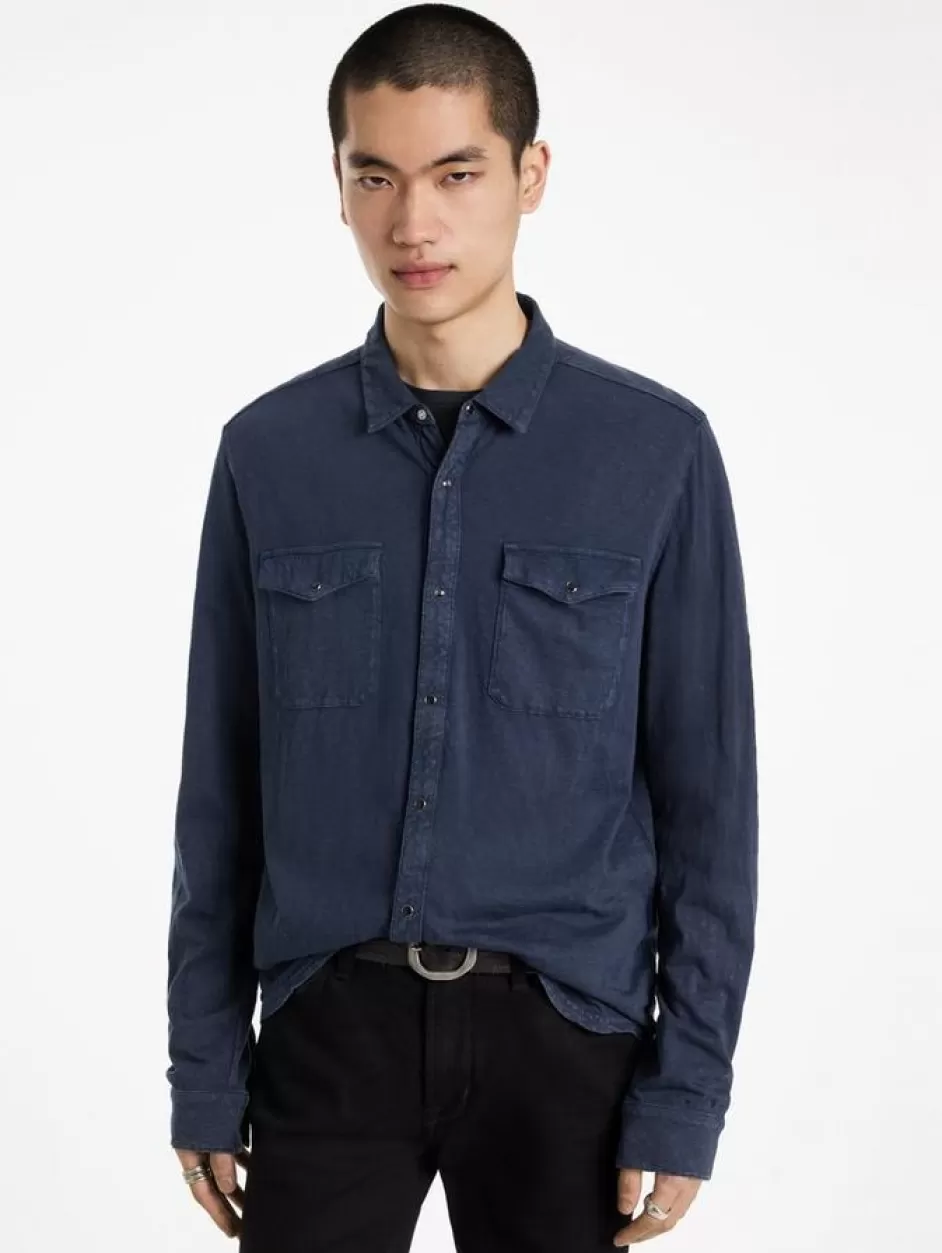 John Varvatos ARVON WESTERN SHIRT CHARCOAL Discount