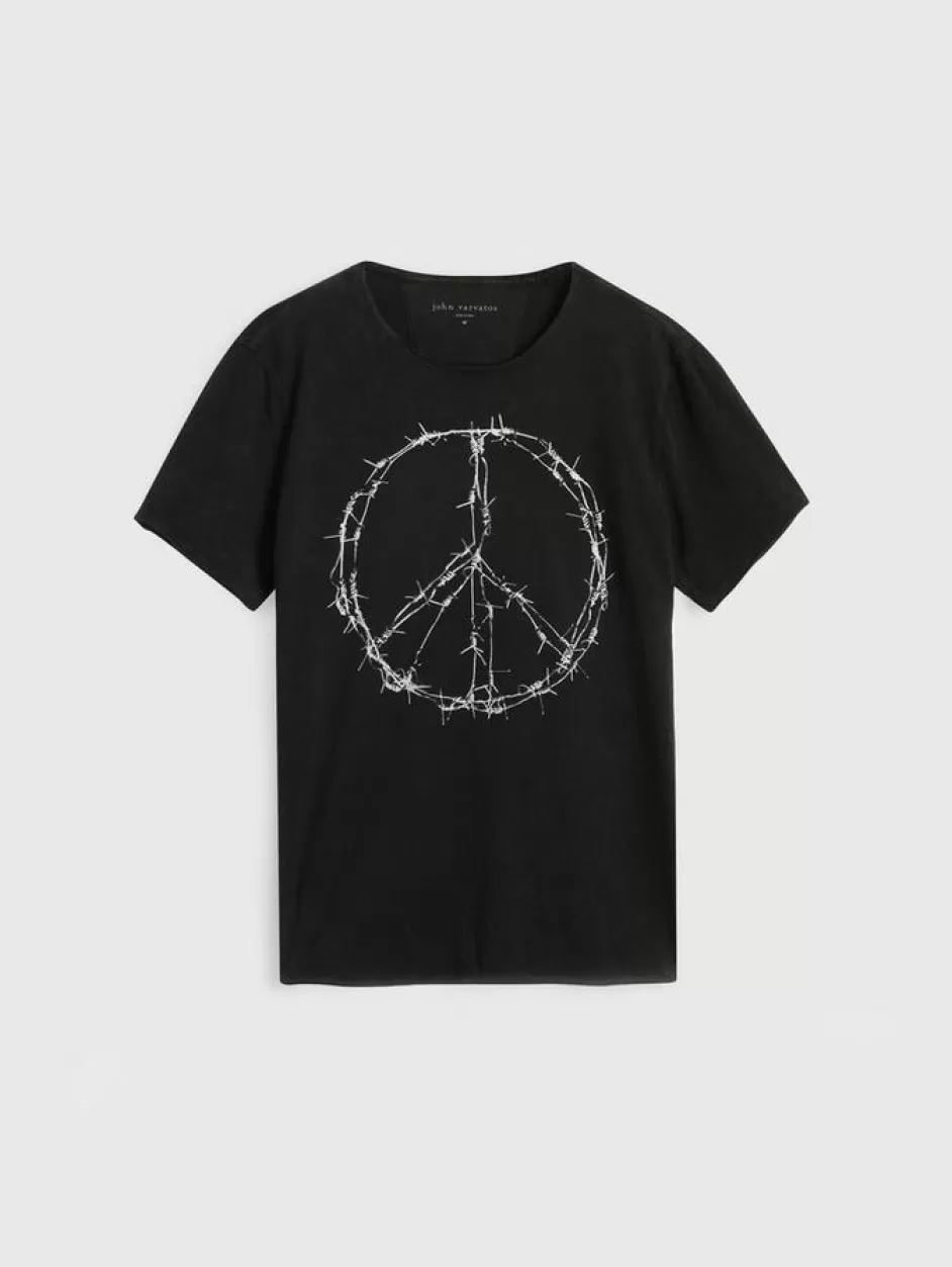 John Varvatos BARBWIRE PEACE TEE BLACK Shop