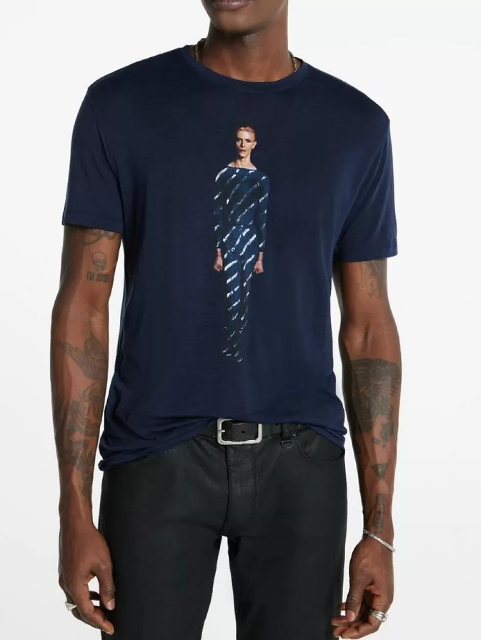 John Varvatos BOWIE BLUE TEE NAVY Best Sale