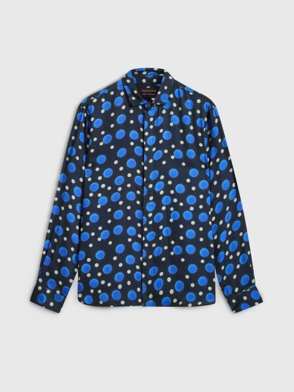 John Varvatos BOWIE GEOMETRIC SHIRT NAVY Cheap