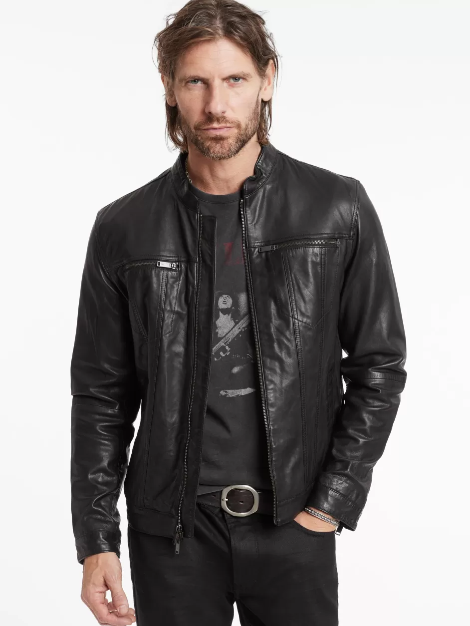 John Varvatos BRANDO BAND COLLAR JACKET BLACK Hot