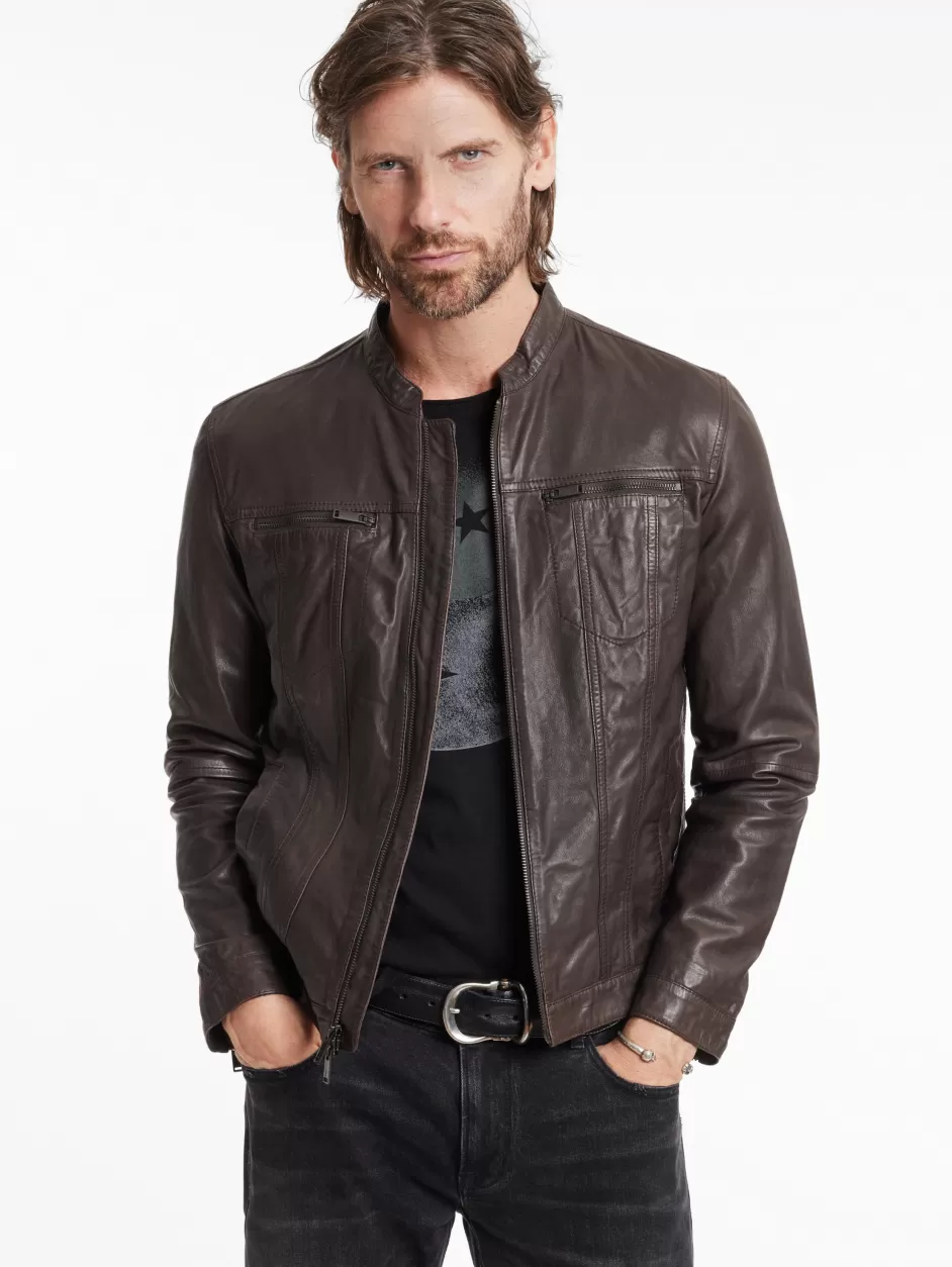 John Varvatos BRANDO BAND COLLAR JACKET BLACK Best