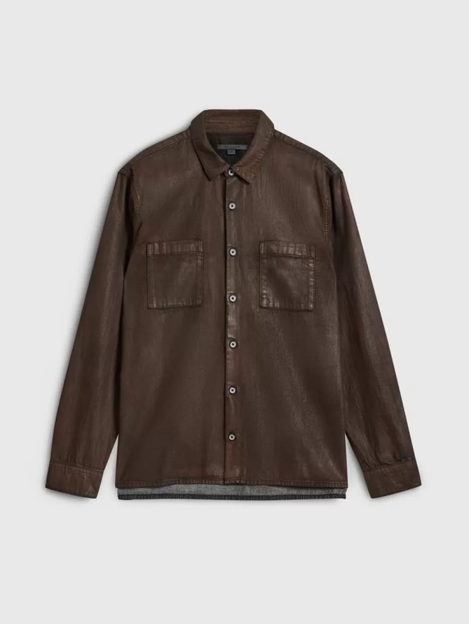 John Varvatos COLE SHIRT CHOCOLATE Discount