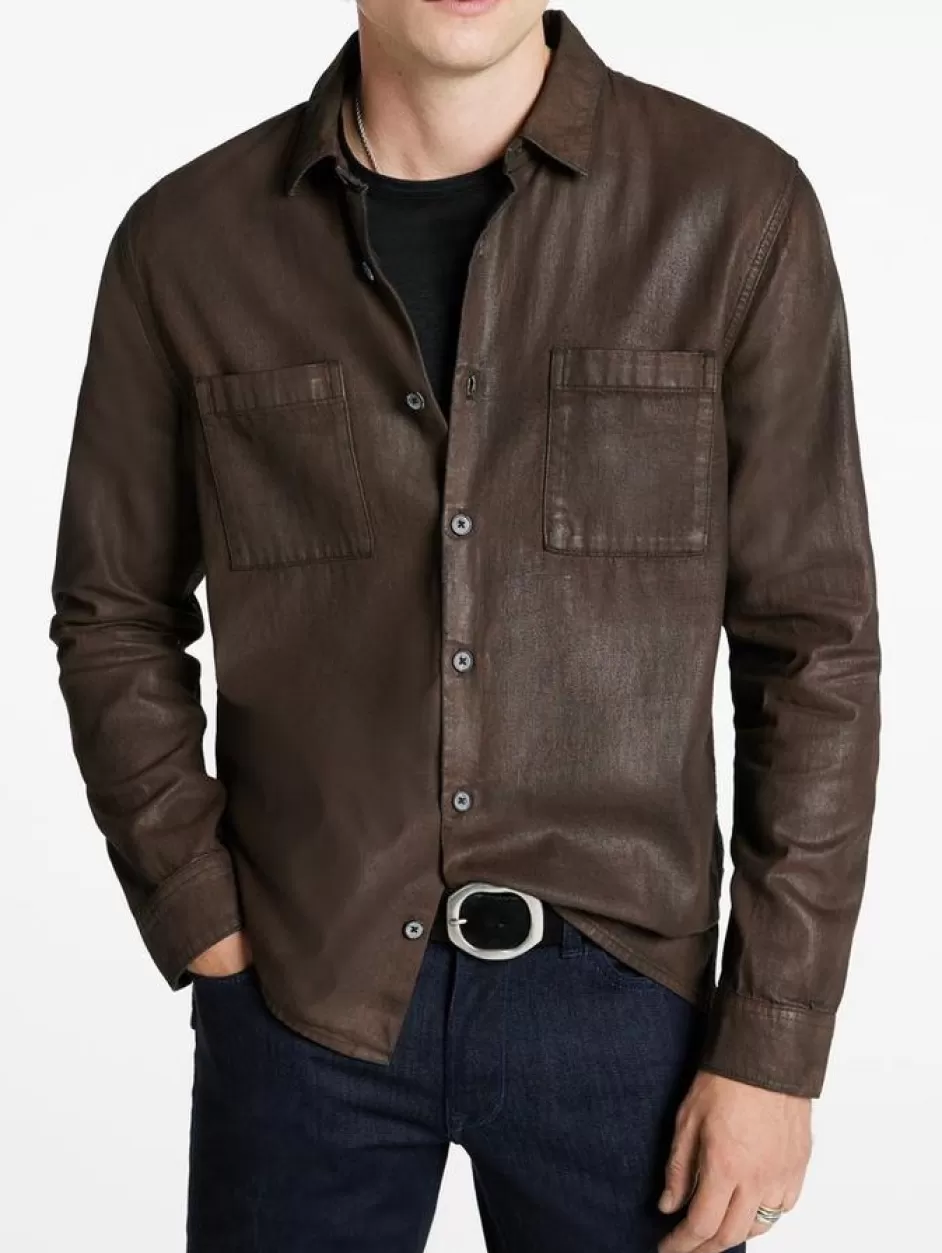 John Varvatos COLE SHIRT CHOCOLATE Discount