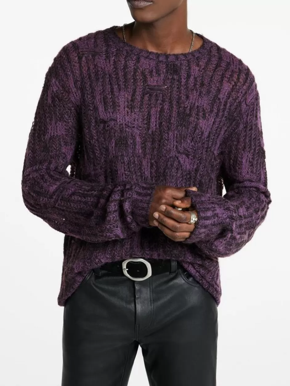 John Varvatos CURITIBA CREWNECK SWEATER MIDNIGHT Clearance