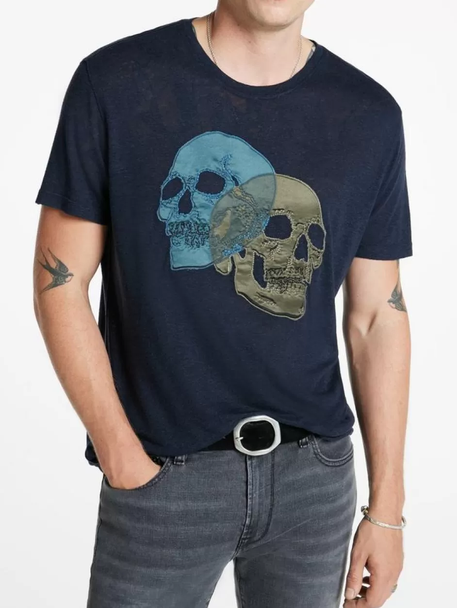 John Varvatos DOUBLE SKULL TEE BLACK Store