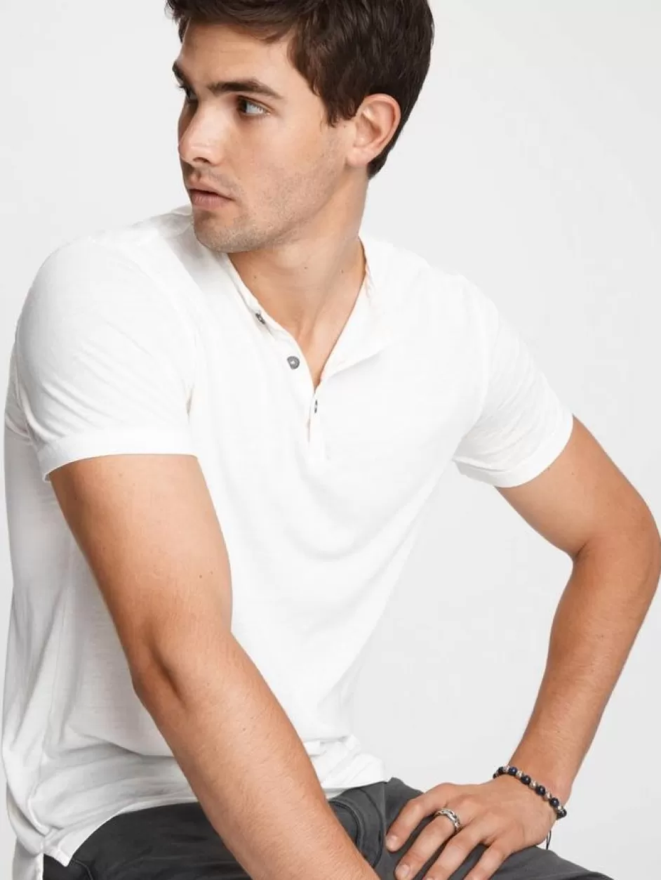 John Varvatos DUKE HENLEY OPTIC WHITE Flash Sale