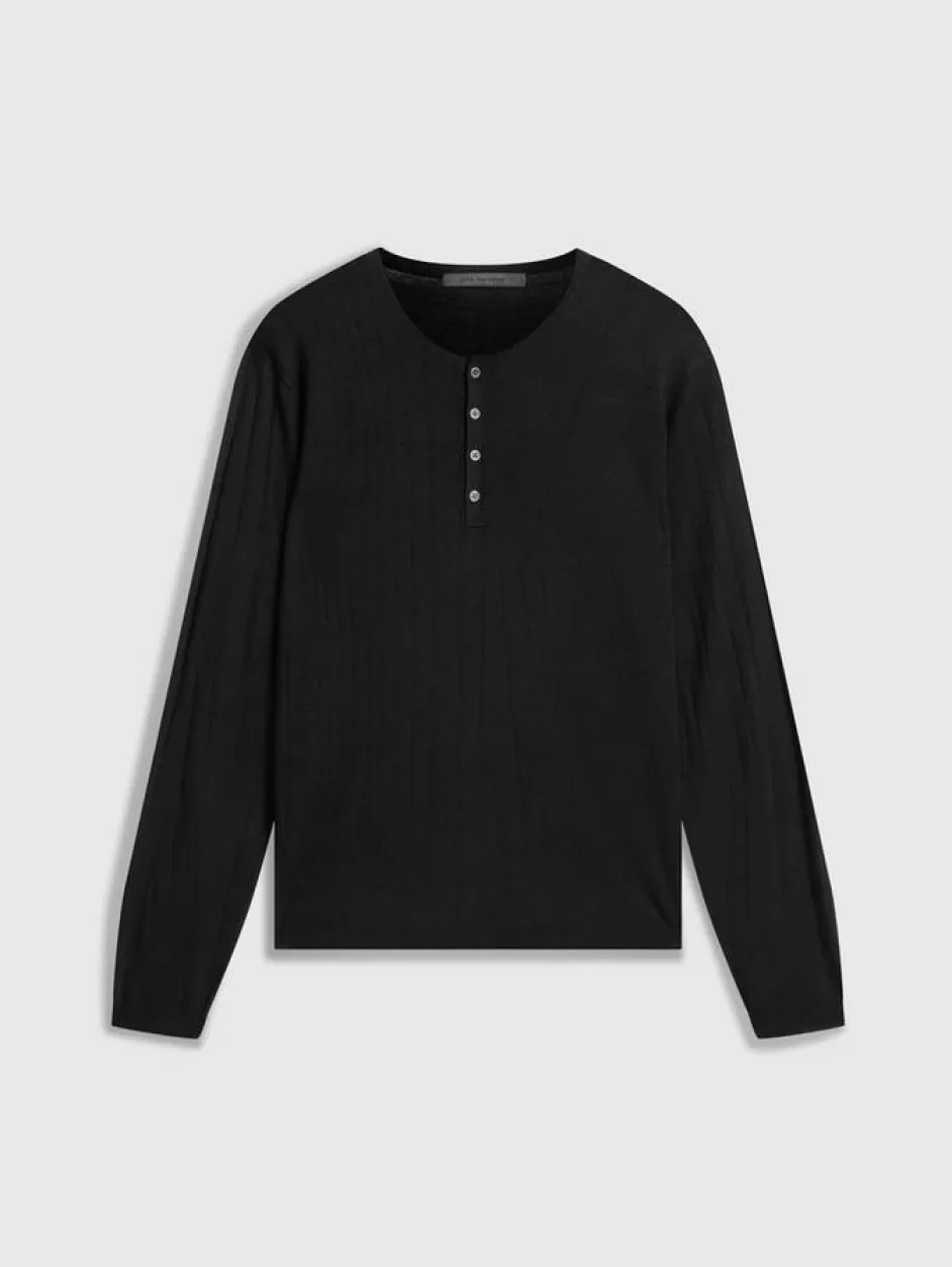 John Varvatos IVORA HENLEY BLACK Cheap