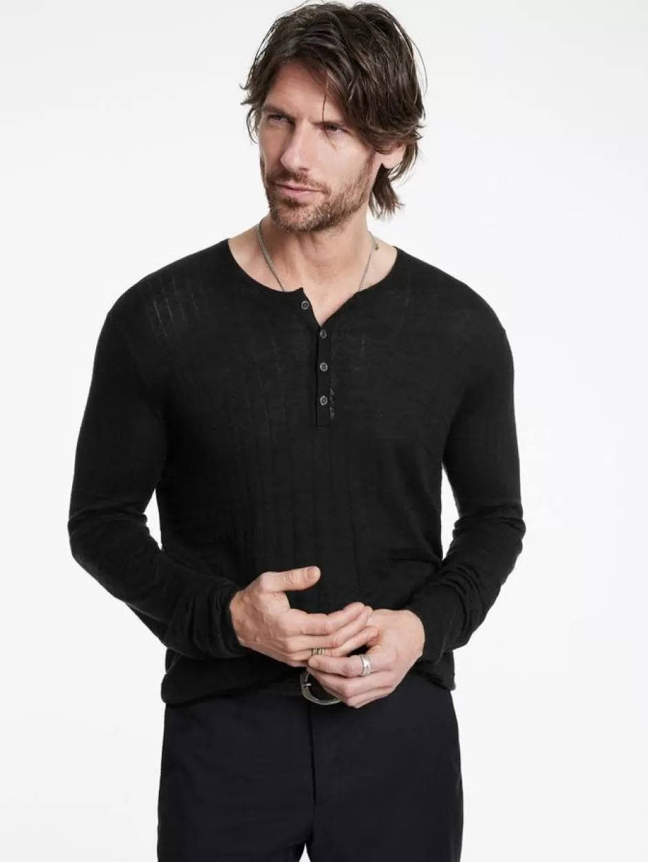 John Varvatos IVORA HENLEY BLACK Cheap