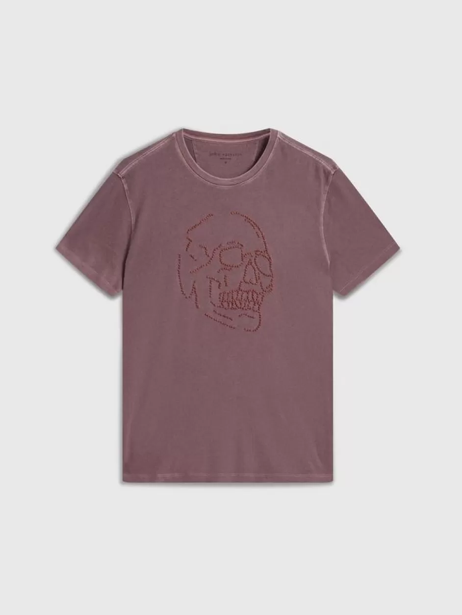 John Varvatos KNOT SKULL TEE MAUVEWOOD New