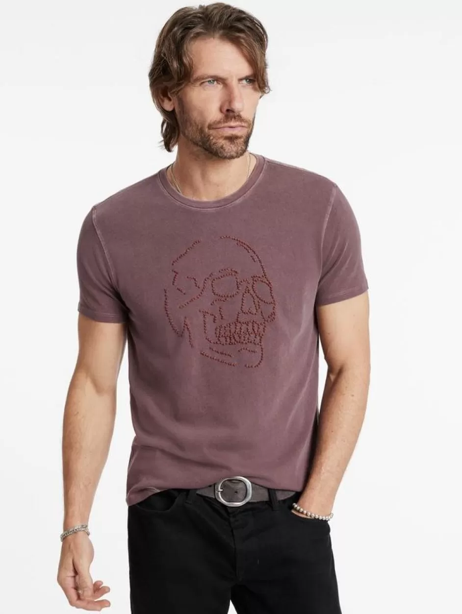 John Varvatos KNOT SKULL TEE MAUVEWOOD New