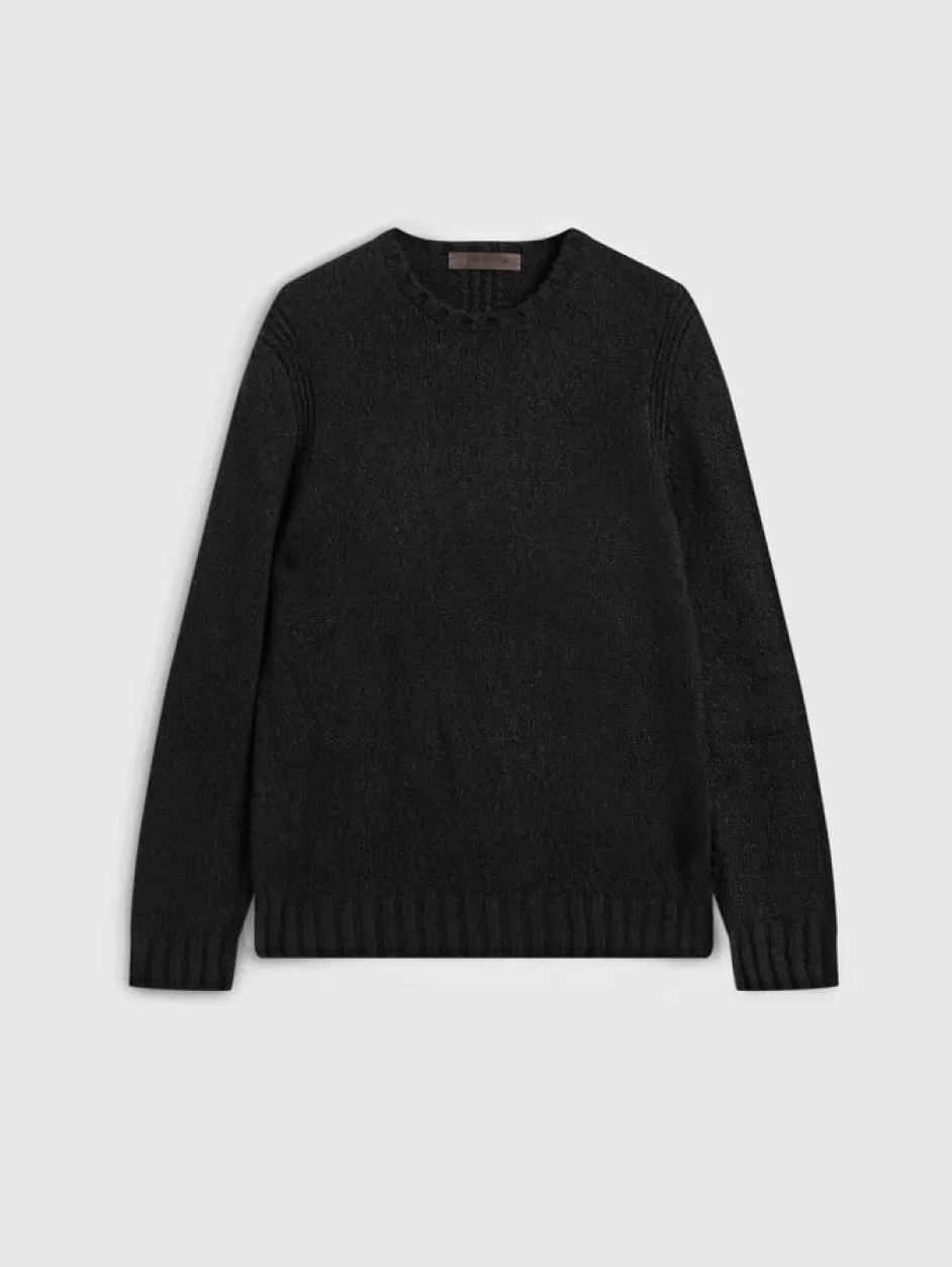 John Varvatos MAFRA CREWNECK SWEATER BLACK Cheap