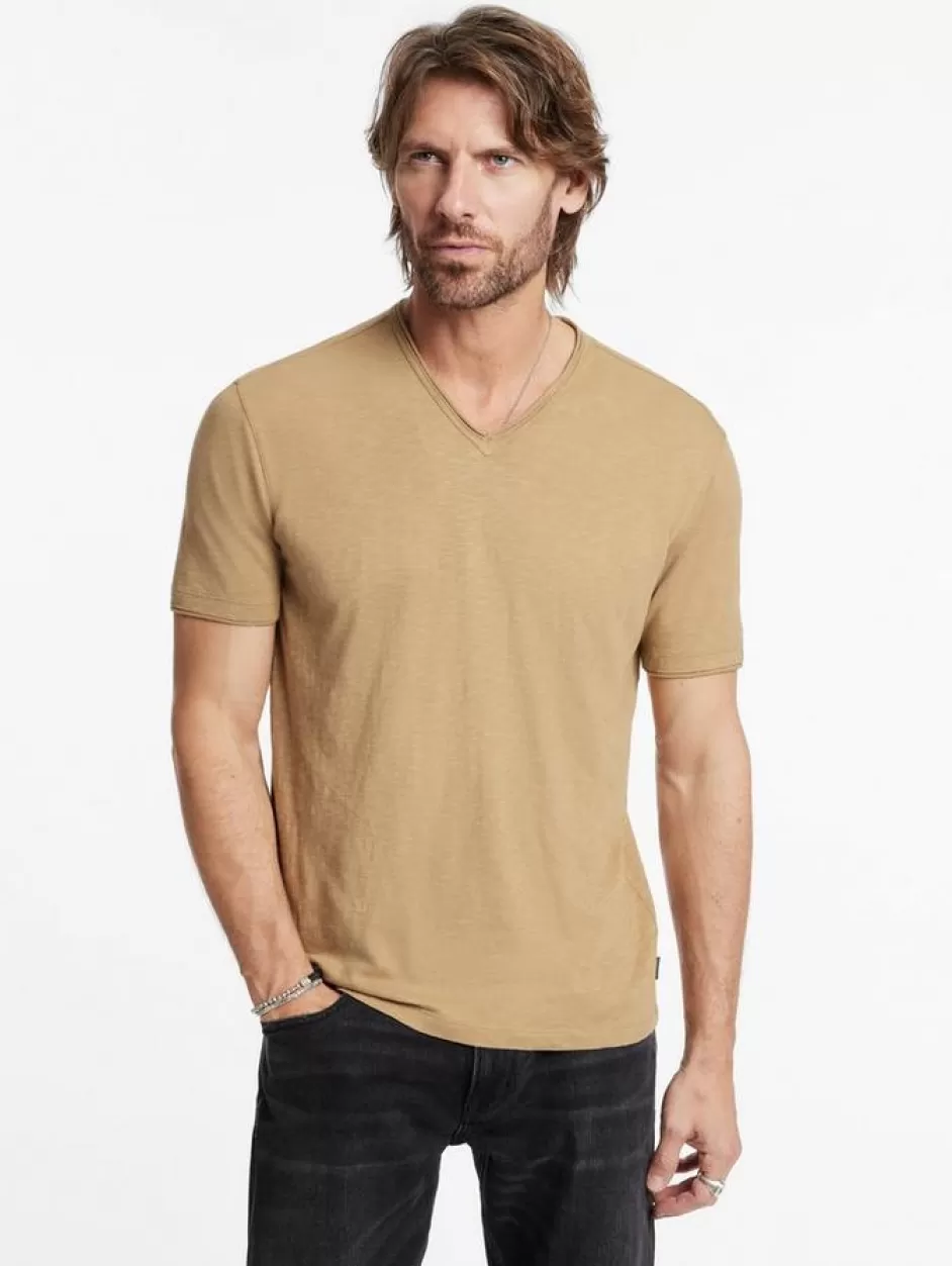 John Varvatos MILES V-NECK CAMEL New