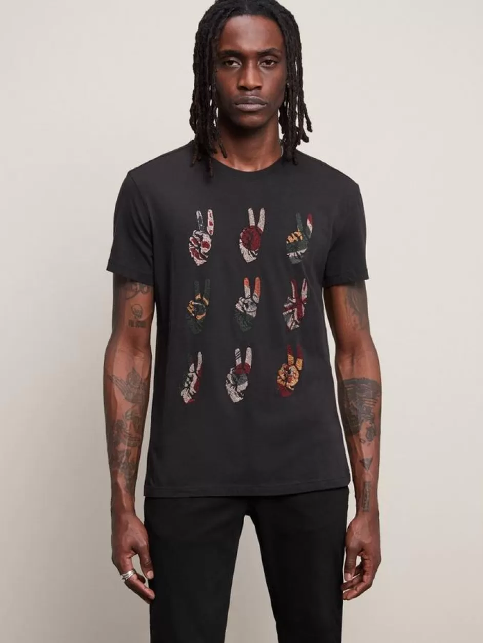 John Varvatos MULTI PEACE HAND TEE BLACK Store