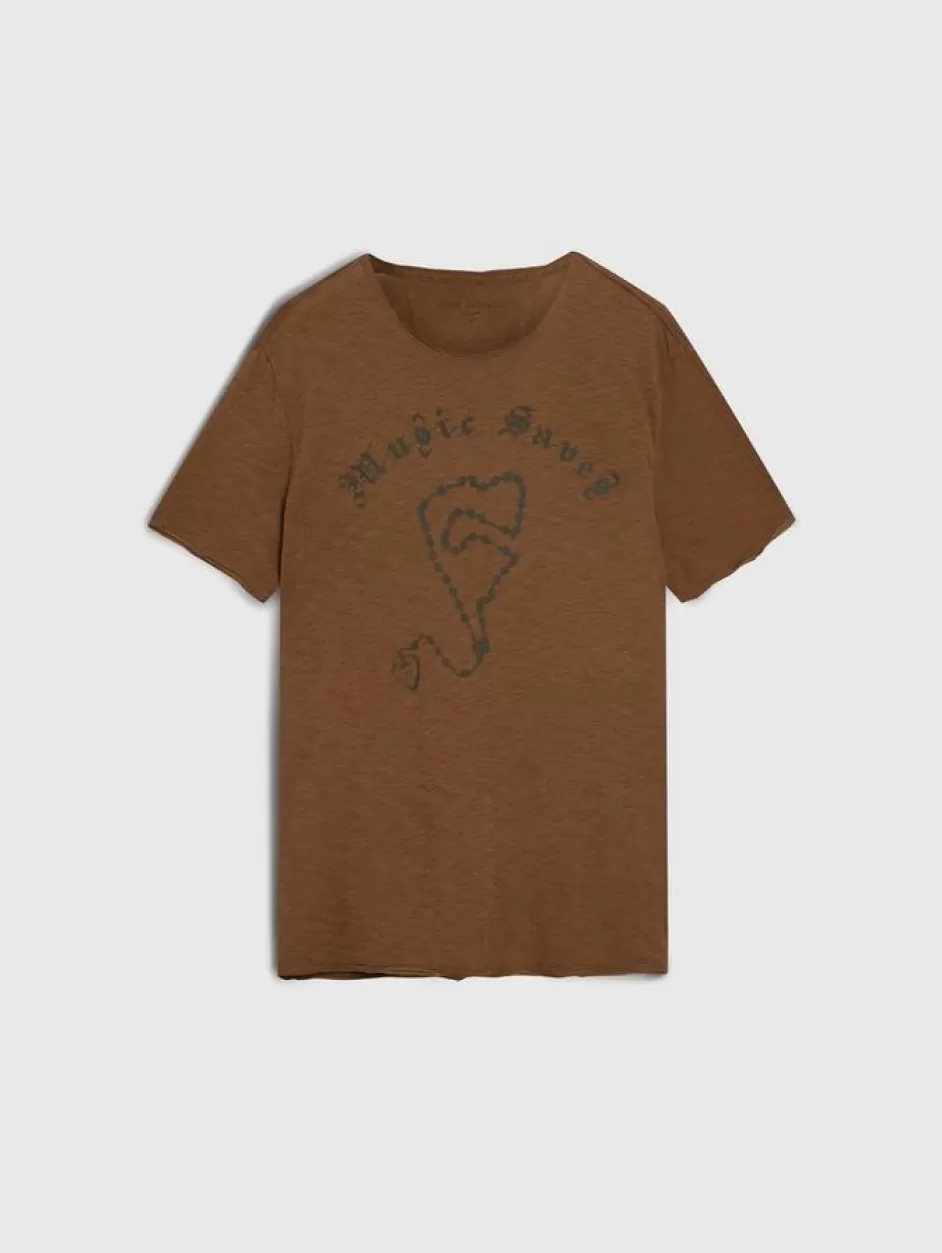 John Varvatos MUSIC SAVES TEE ESPRESSO Discount