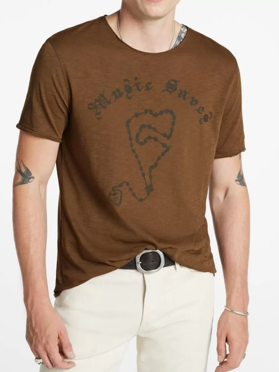 John Varvatos MUSIC SAVES TEE ESPRESSO Discount