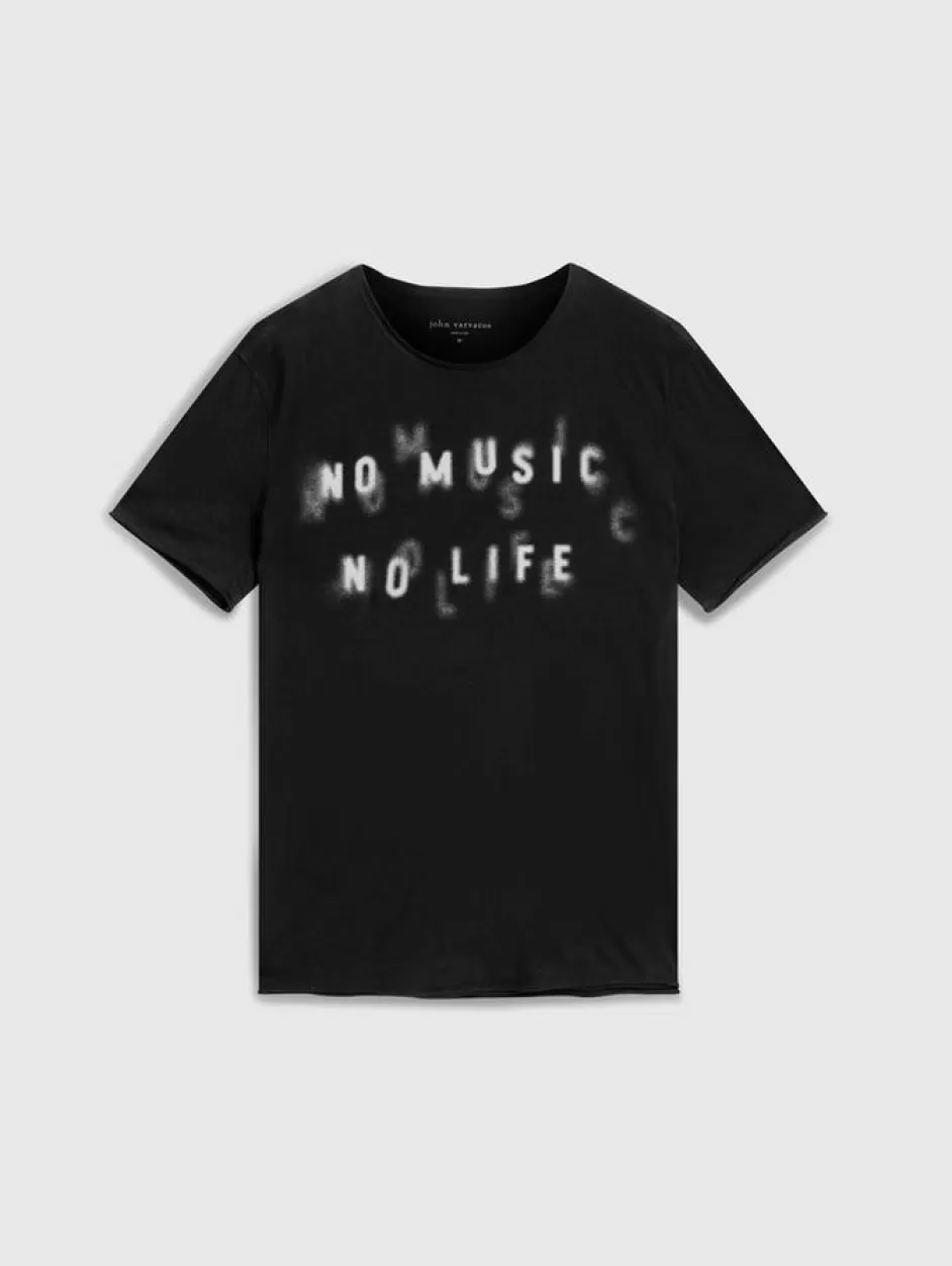 John Varvatos NO MUSIC NO LIFE TEE BLACK Hot