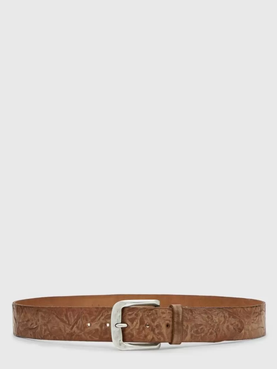 John Varvatos NOVA HAMMERED CRINKLE BELT CHARCOAL Best Sale