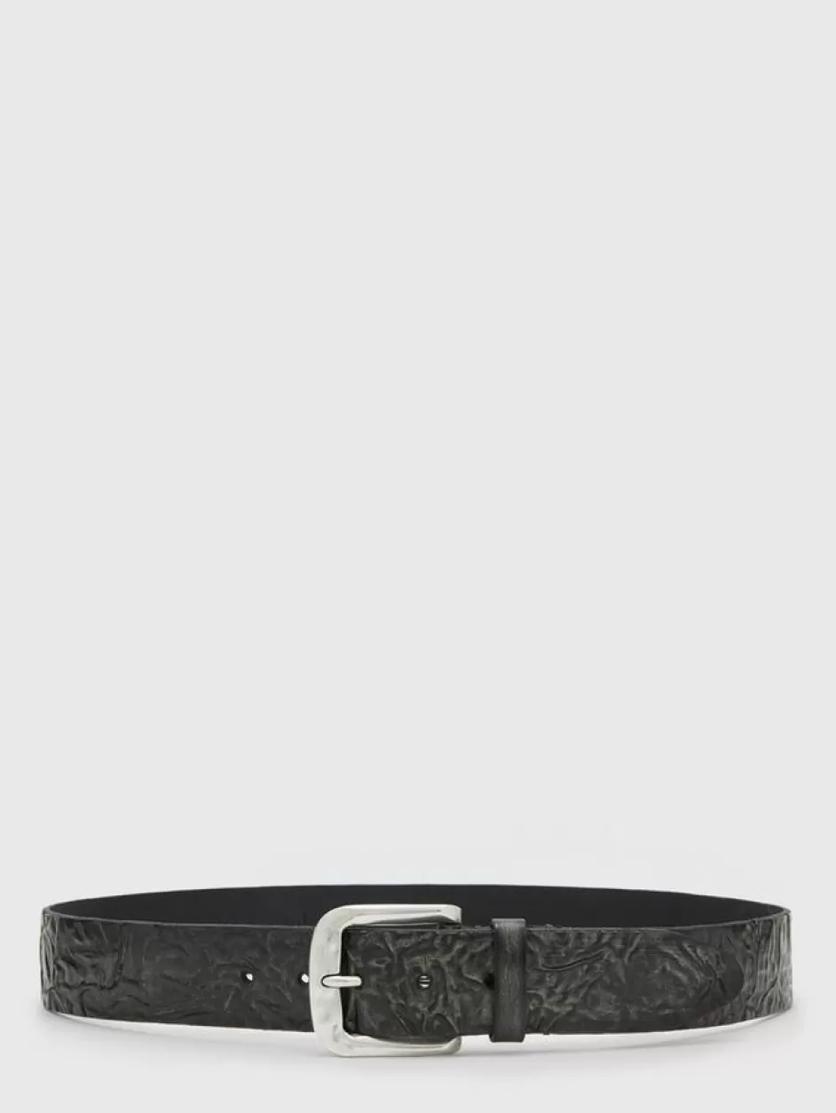 John Varvatos NOVA HAMMERED CRINKLE BELT CHARCOAL Hot