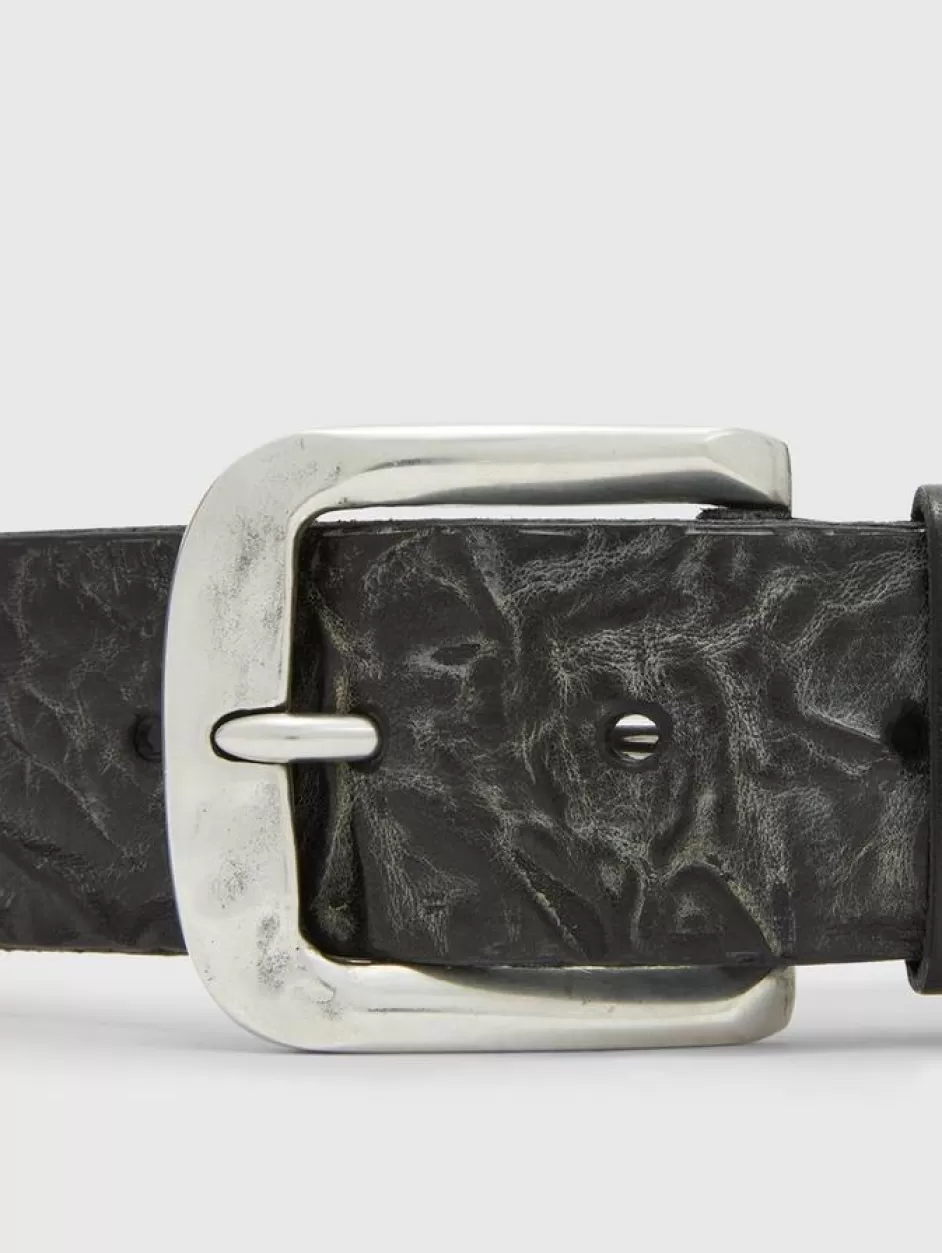 John Varvatos NOVA HAMMERED CRINKLE BELT CHARCOAL Hot