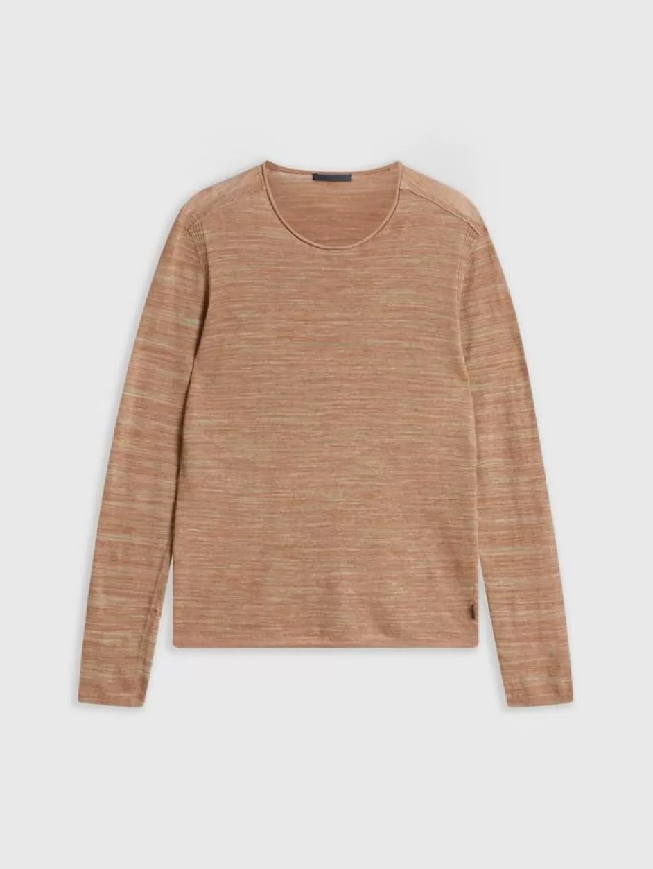 John Varvatos OMAR CREWNECK SWEATER CAMEL Hot