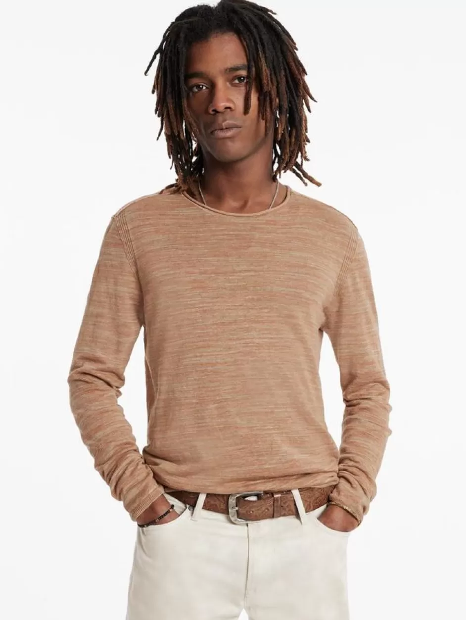 John Varvatos OMAR CREWNECK SWEATER CAMEL Hot