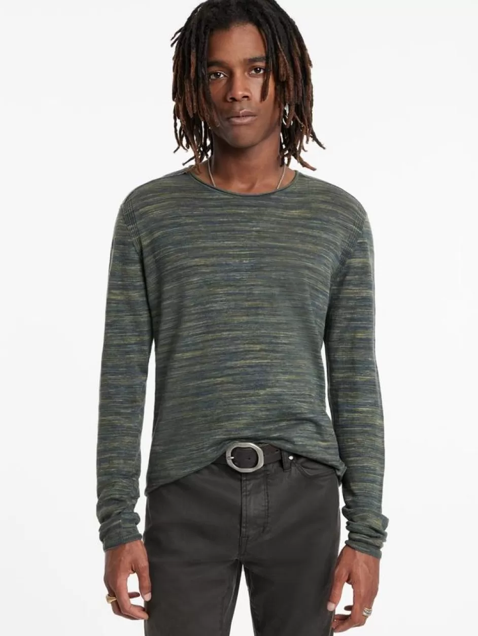 John Varvatos OMAR CREWNECK SWEATER CAMEL Discount