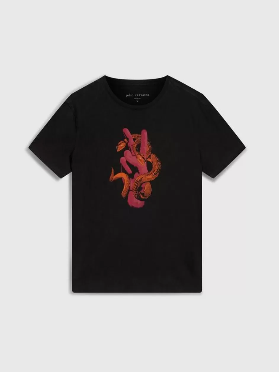 John Varvatos PEACE SNAKE TEE BLACK Discount