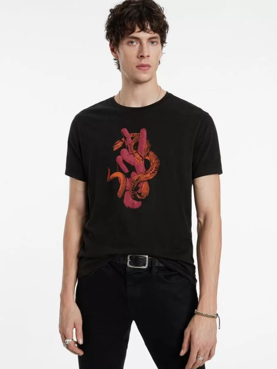 John Varvatos PEACE SNAKE TEE BLACK Discount