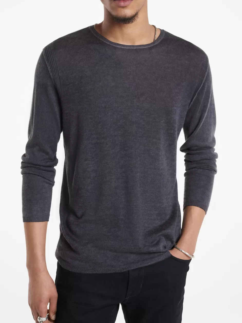 John Varvatos PETE CREW NECK SWEATER MED GREY Best