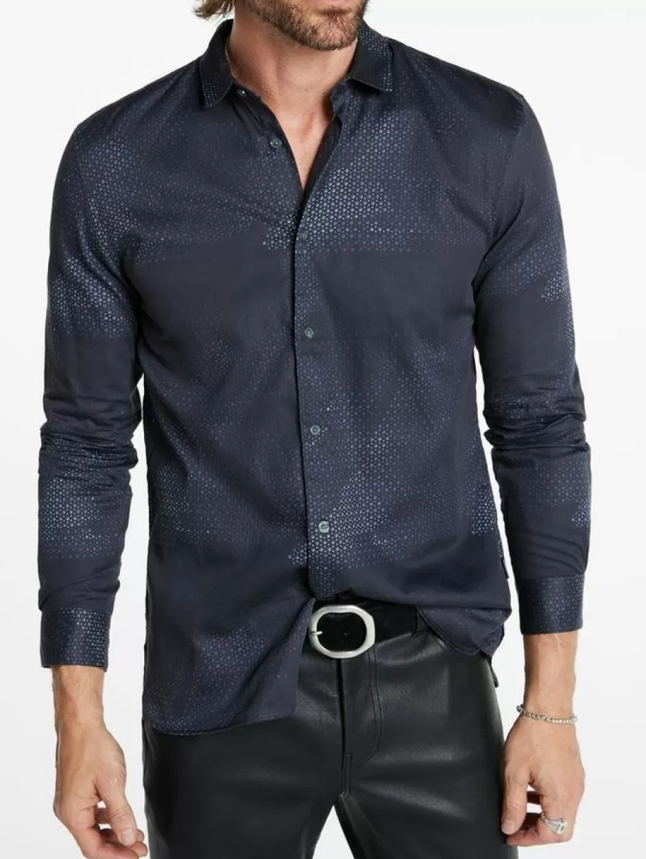 John Varvatos ROSS SHIRT NAVY Flash Sale