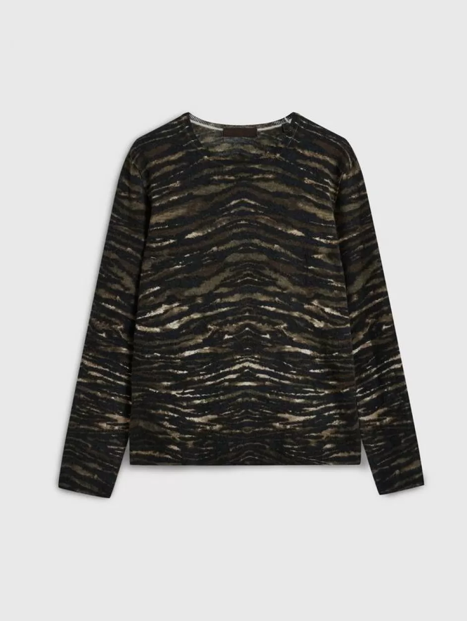 John Varvatos SABRADO CREWNECK SWEATER CHOCOLATE Best Sale