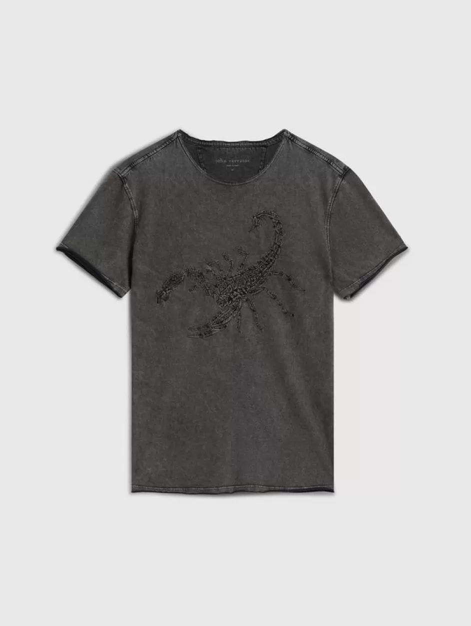 John Varvatos SCORPION TEE CHARCOAL Cheap