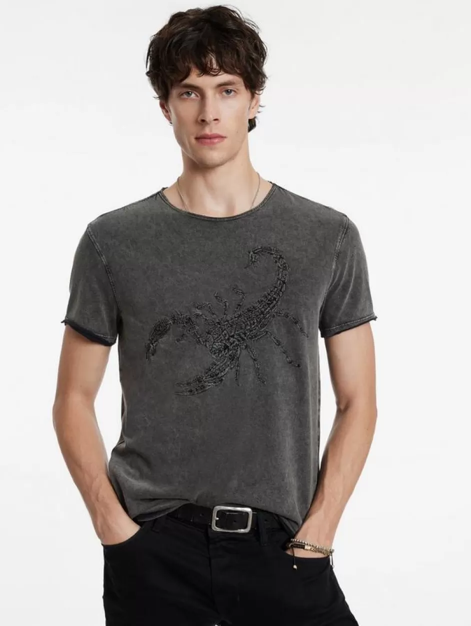 John Varvatos SCORPION TEE CHARCOAL Cheap