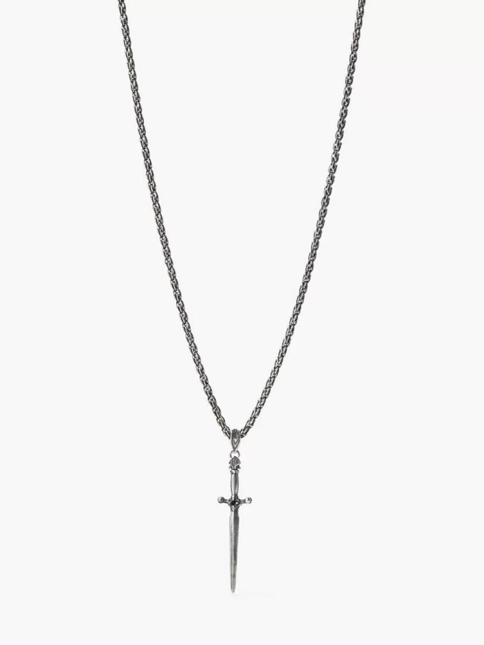 John Varvatos DAGGER NECKLACE SILVER Cheap