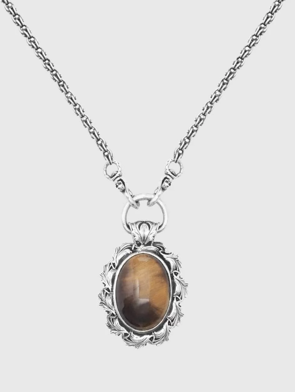 John Varvatos TIGERS EYE PENDANT NECKLACE NO COLOR Sale