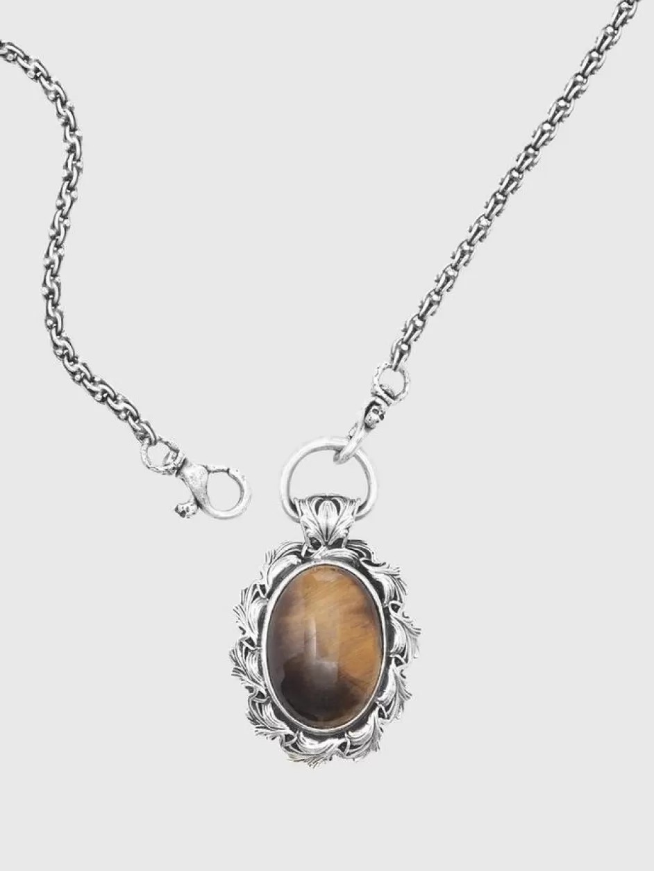 John Varvatos TIGERS EYE PENDANT NECKLACE NO COLOR Sale