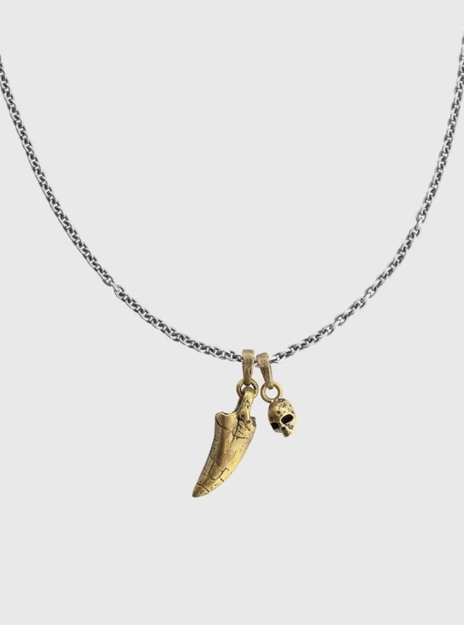 John Varvatos T-REX TOOTH AND SKULL PENDANT NECKLACE NO COLOR Outlet