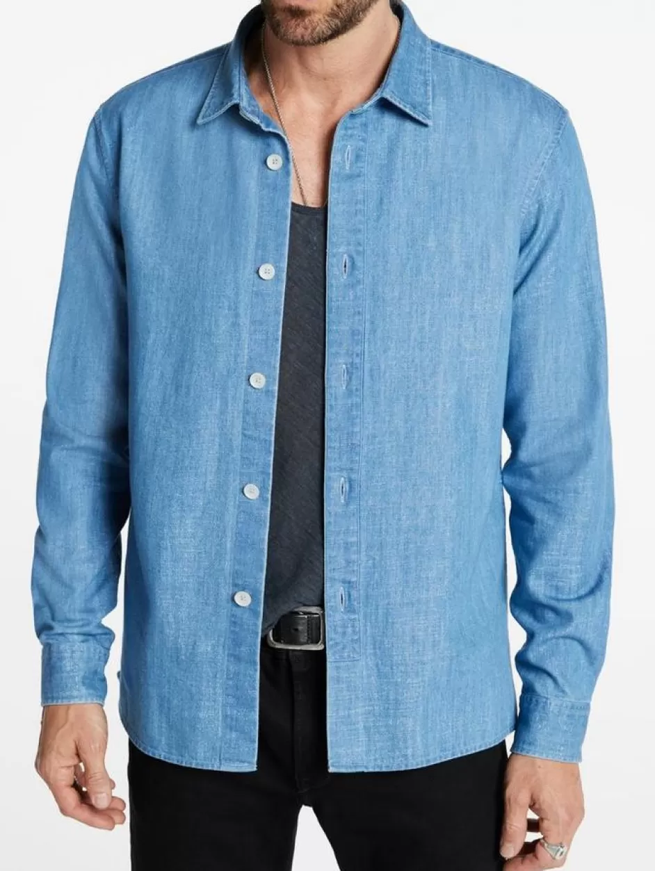 John Varvatos VINTON SHIRT DUSTED BLUE Cheap