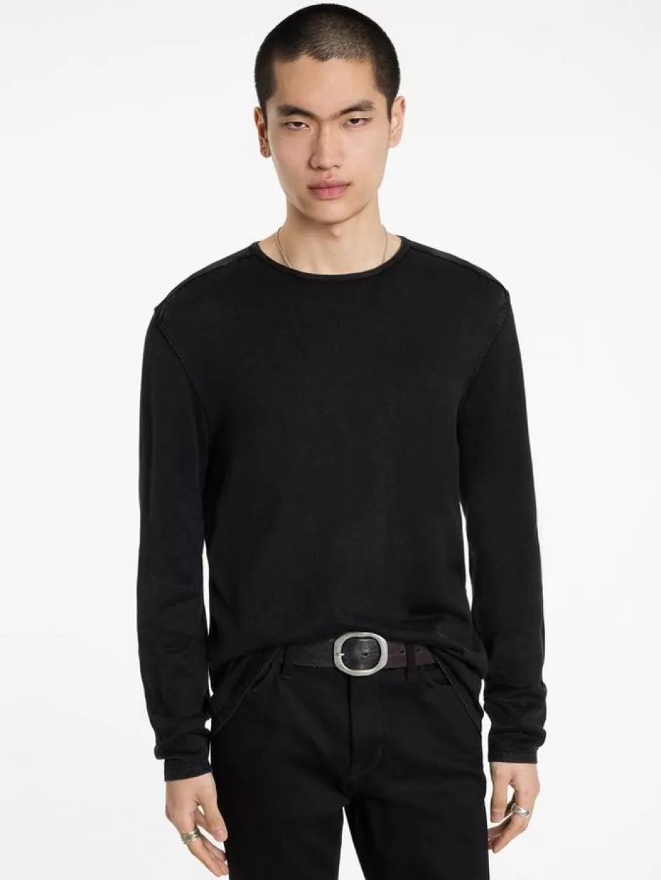 John Varvatos WALTER CREW NECK SWEATER BLACK Store